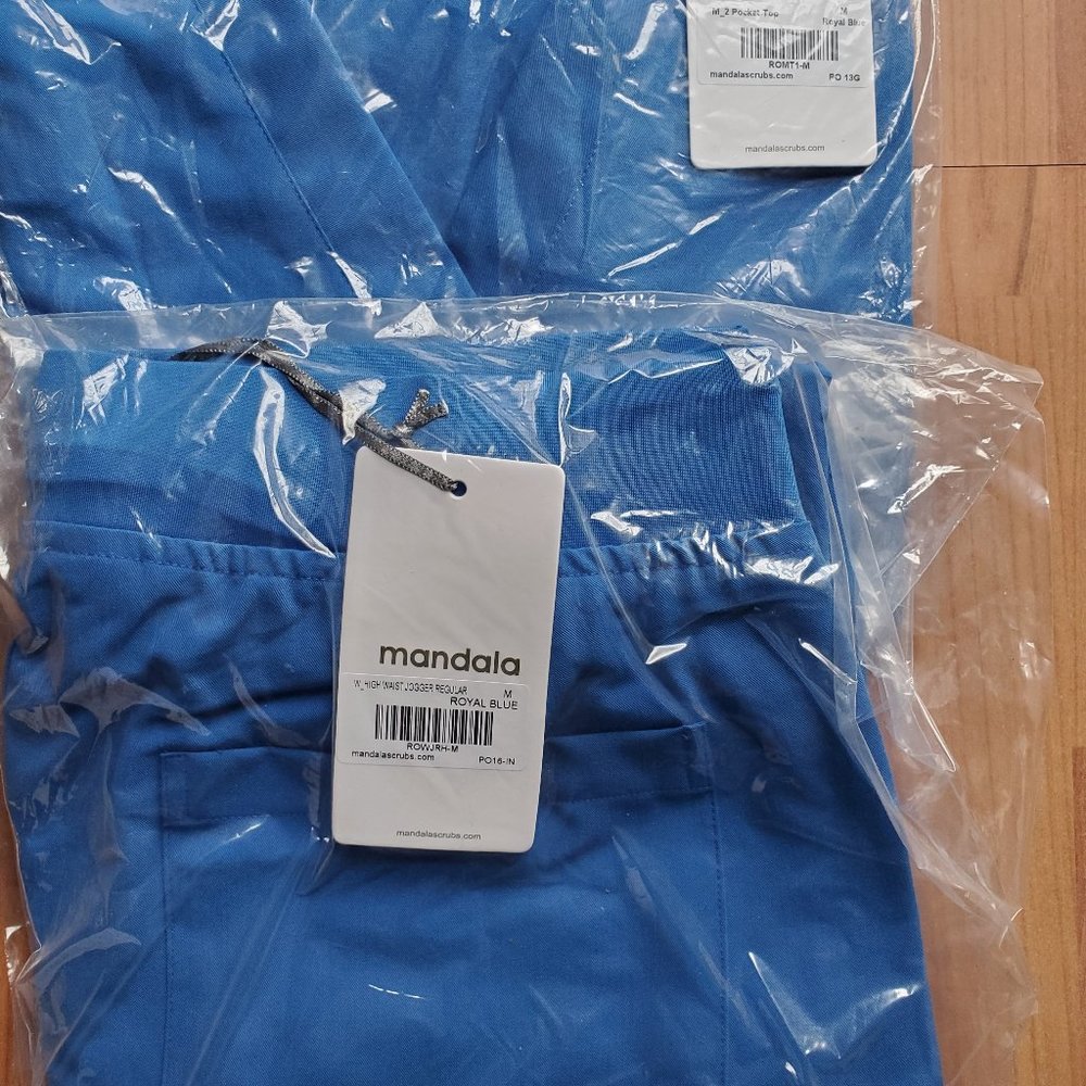 Mandala Royal Blue Scrub Set